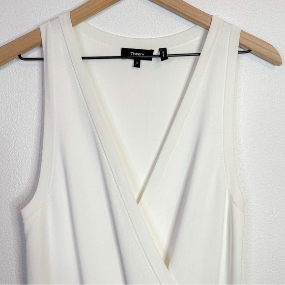 Theory Wrap Bodysuit Lustrate Jumpsuit White Small - Picture 5 of 16